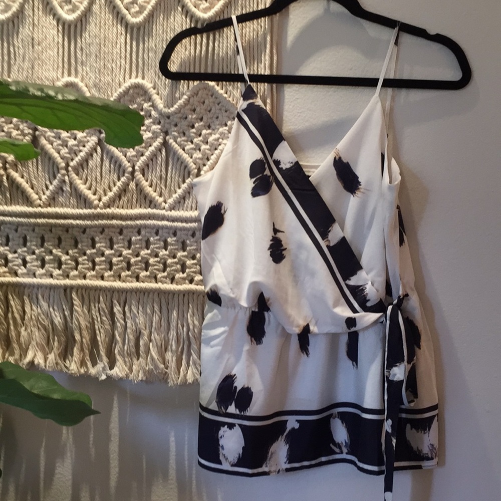 BR white and blue sleeveless top.